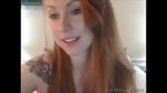 Hot redhead masturbates with dildo on cam